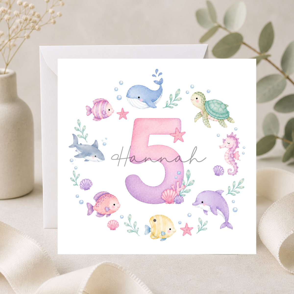 Under The Sea 5th Birthday Card