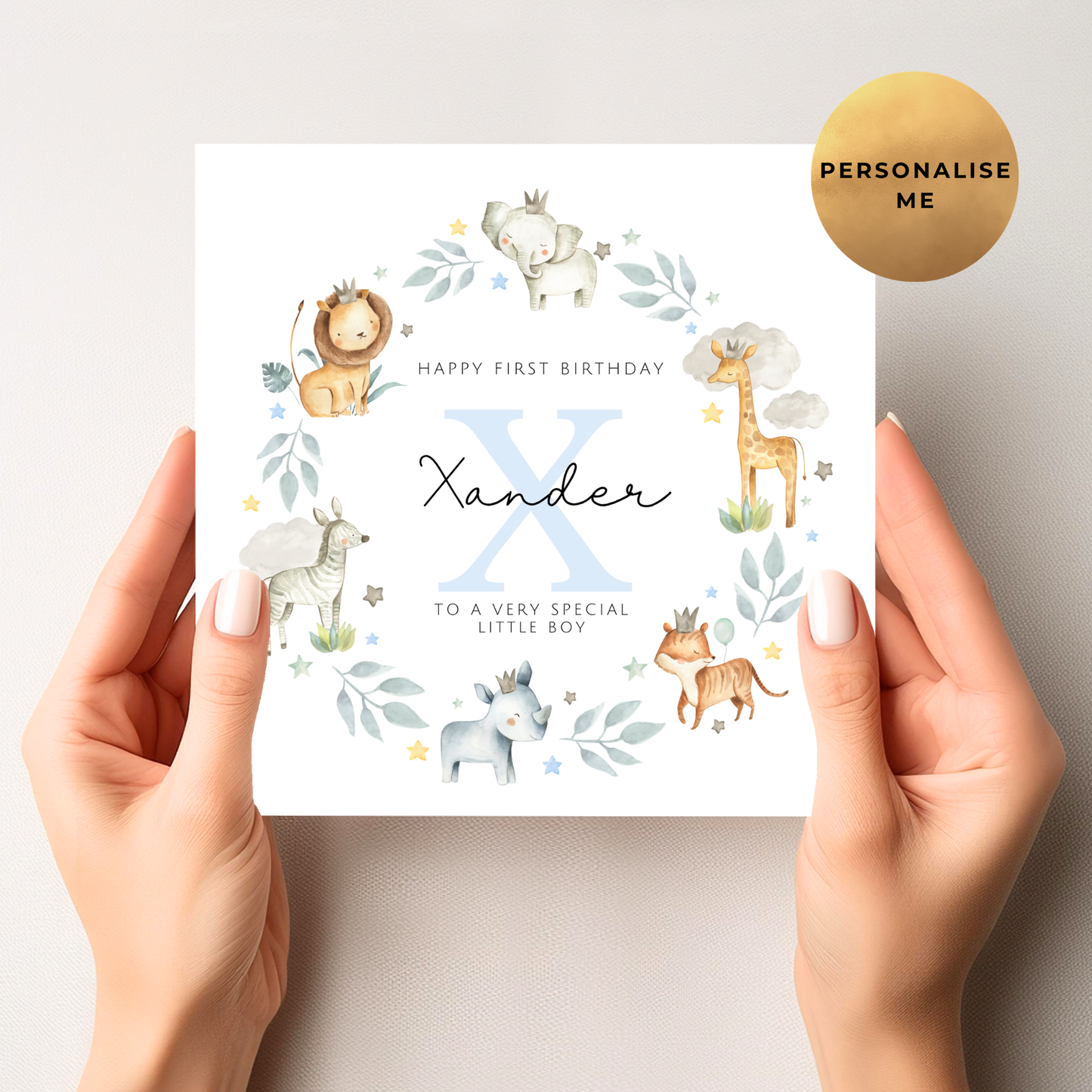 Safari First Birthday Card