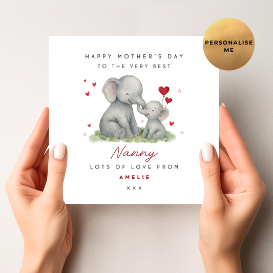 Cute Elephant Mother's Day Card