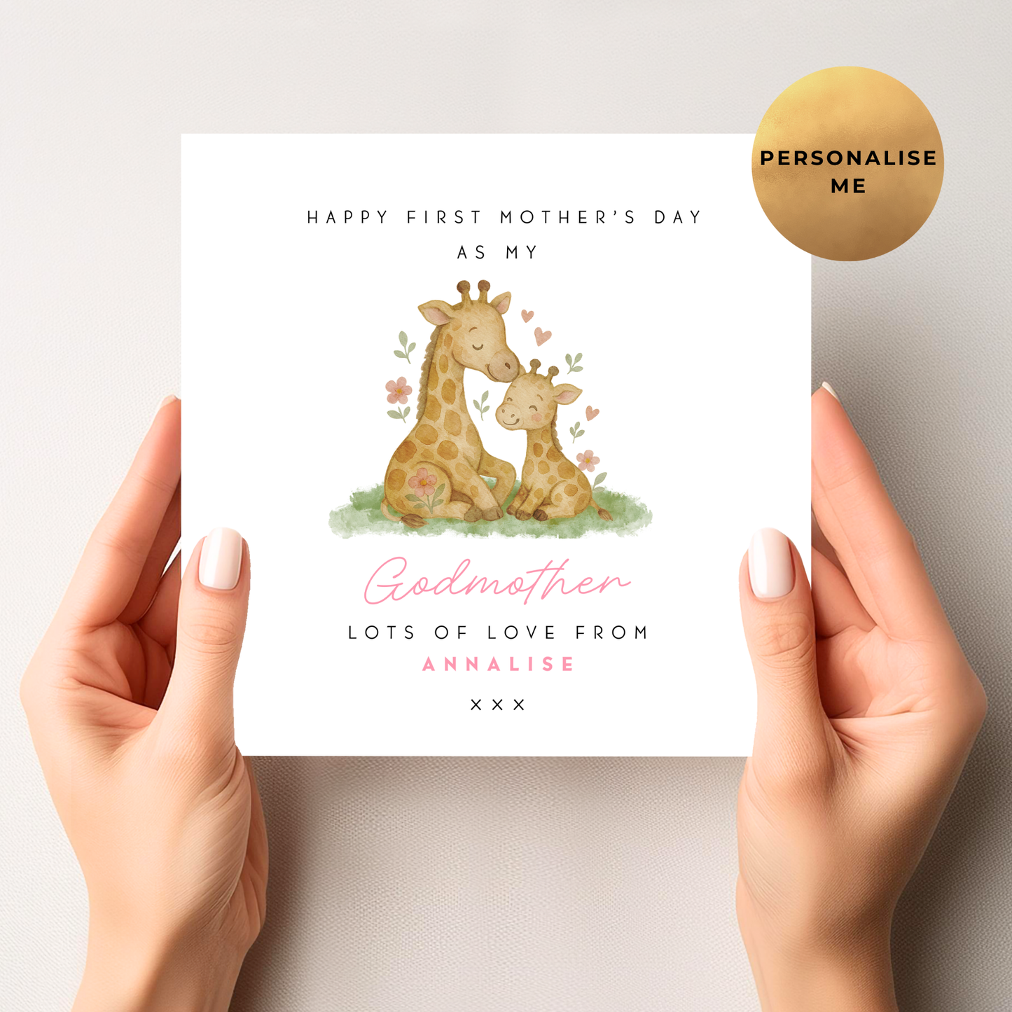 Cute Giraffe Mother's Day Card