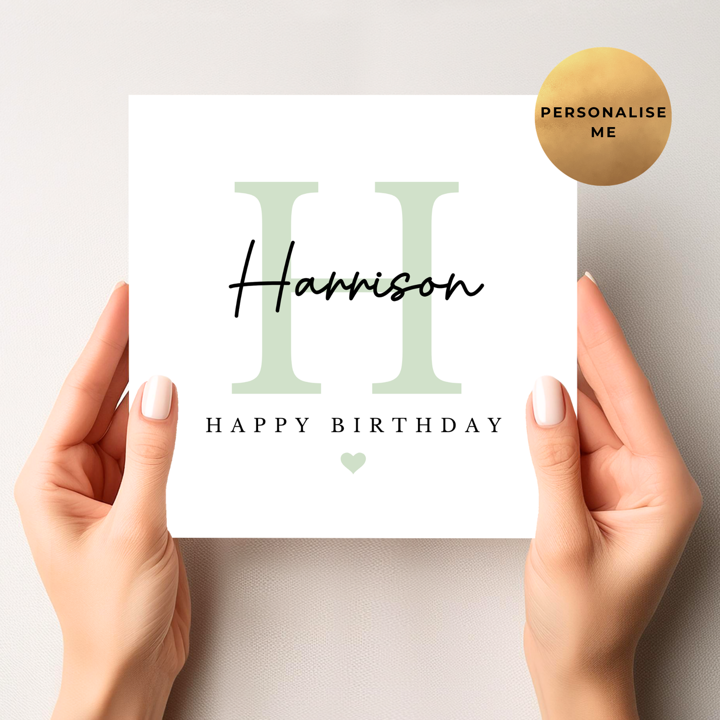 Simple Initial Birthday Card