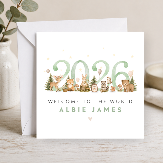 Woodland New Baby Card