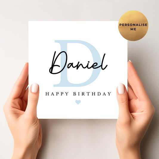 Simple Initial Birthday Card