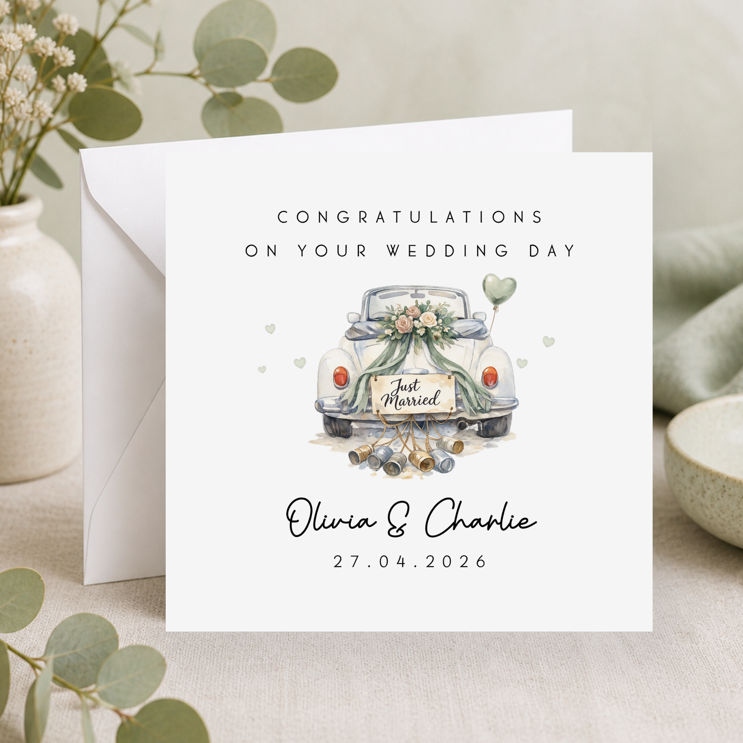 Sage Wedding Card