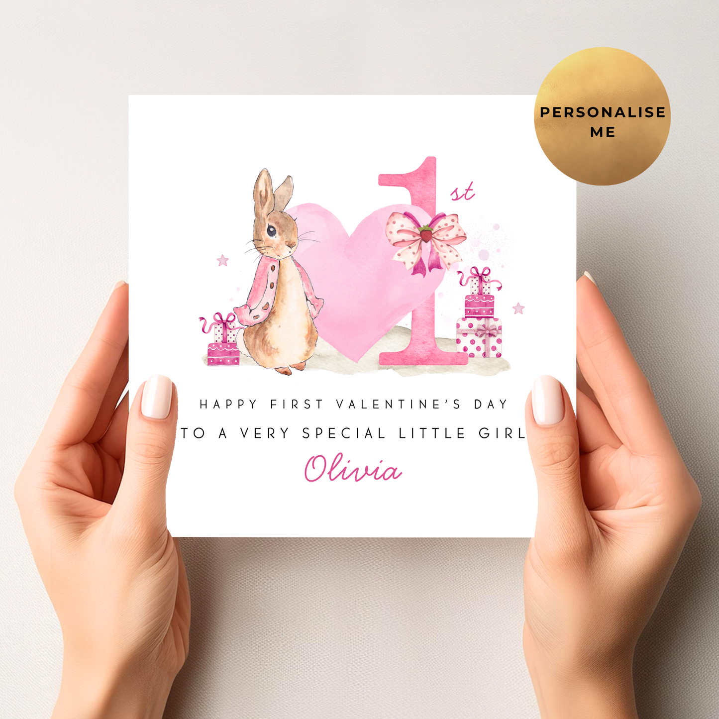 Peter Rabbit 1st Valentine's Day Card For Little Girl