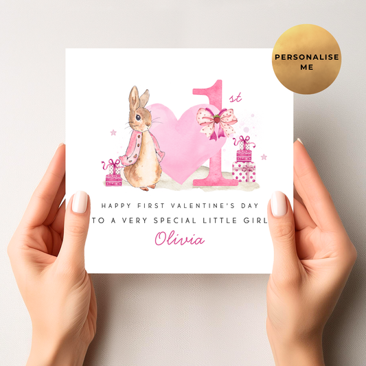 Peter Rabbit 1st Valentine's Day Card For Little Girl