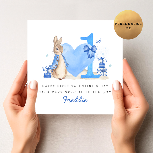 Peter Rabbit 1st Valentine's Day Card For Little Boy