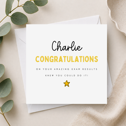 Congratulations On Your Exam Results Card