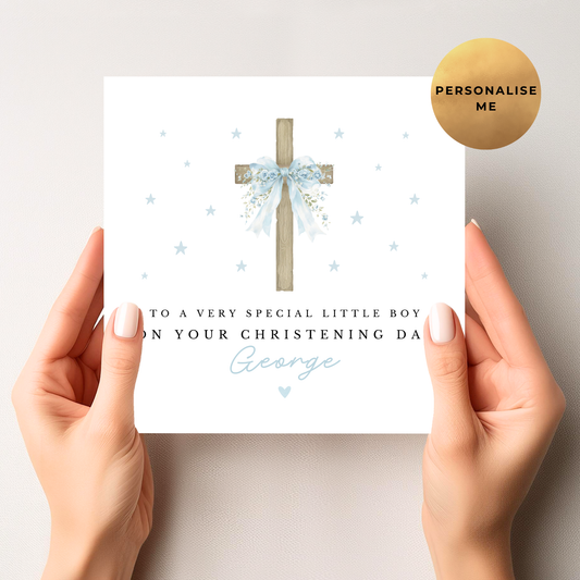 Christening Card For Little Boy