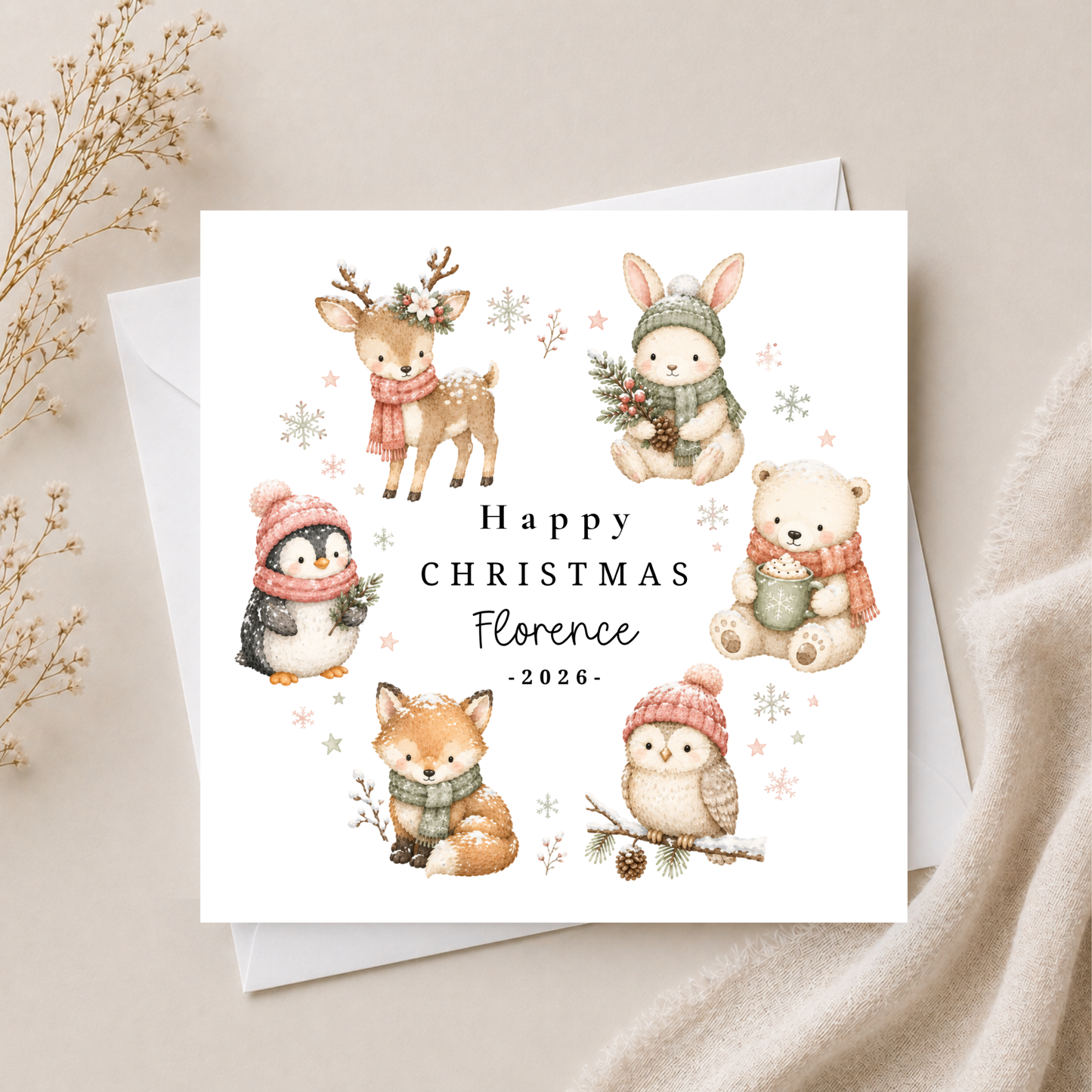 Snowy Animal Christmas Card