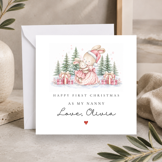 First Christmas Bunny Christmas Card