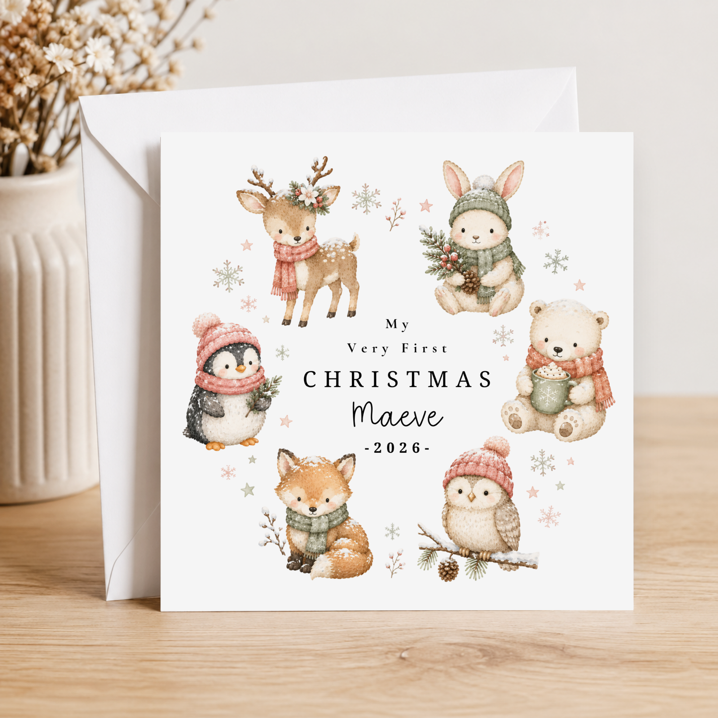 Snowy Animal Christmas Card