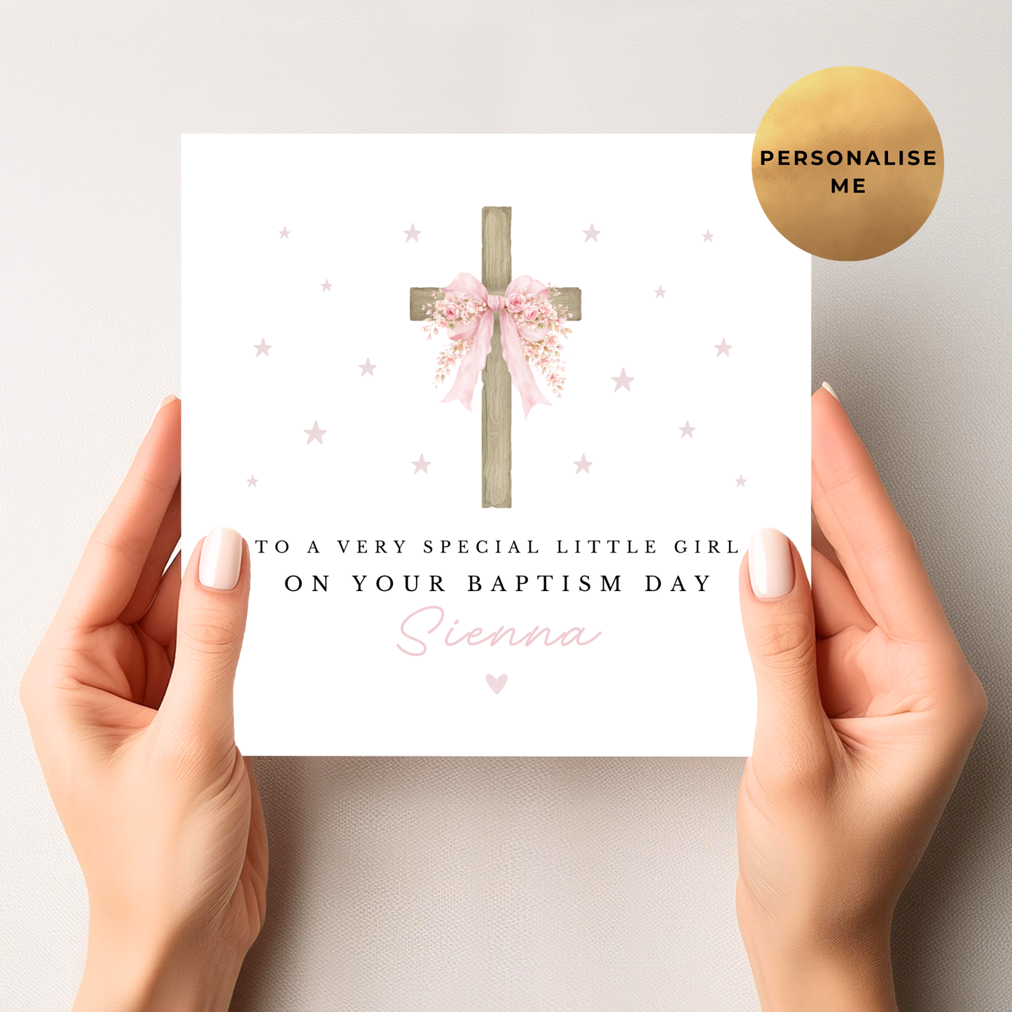 Baptism Card For Little Girl