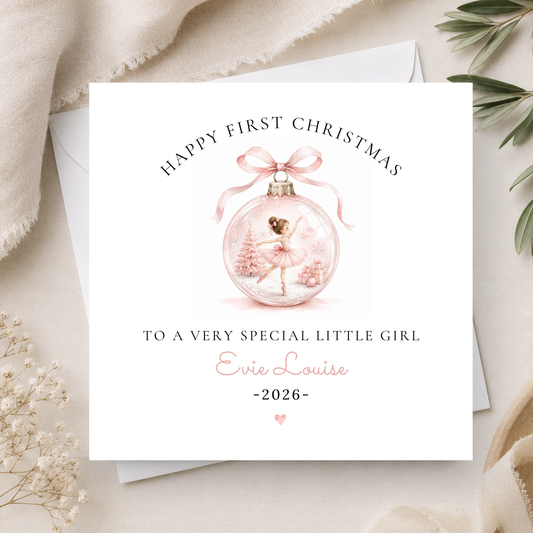 First Christmas Card For Little Girl