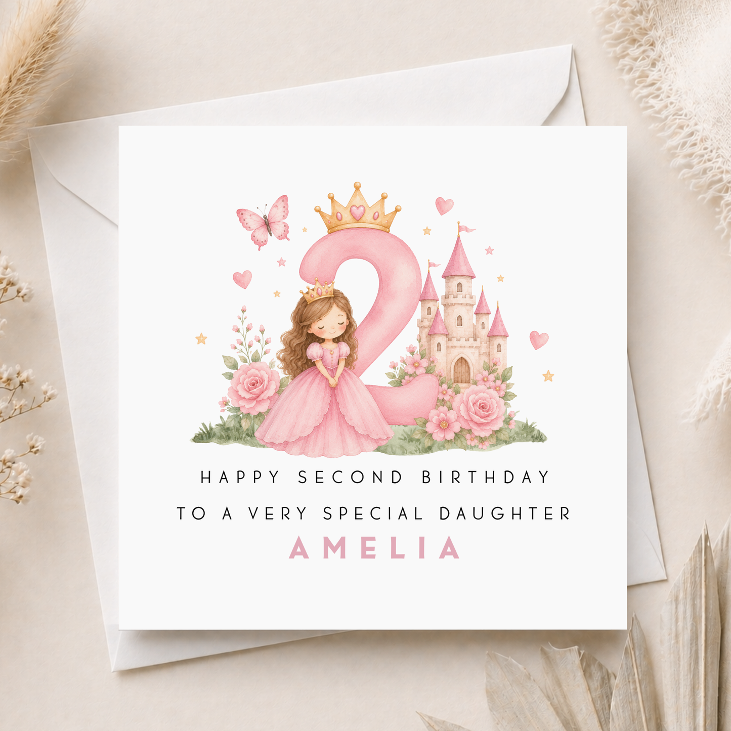 Princess Second Birthday Card