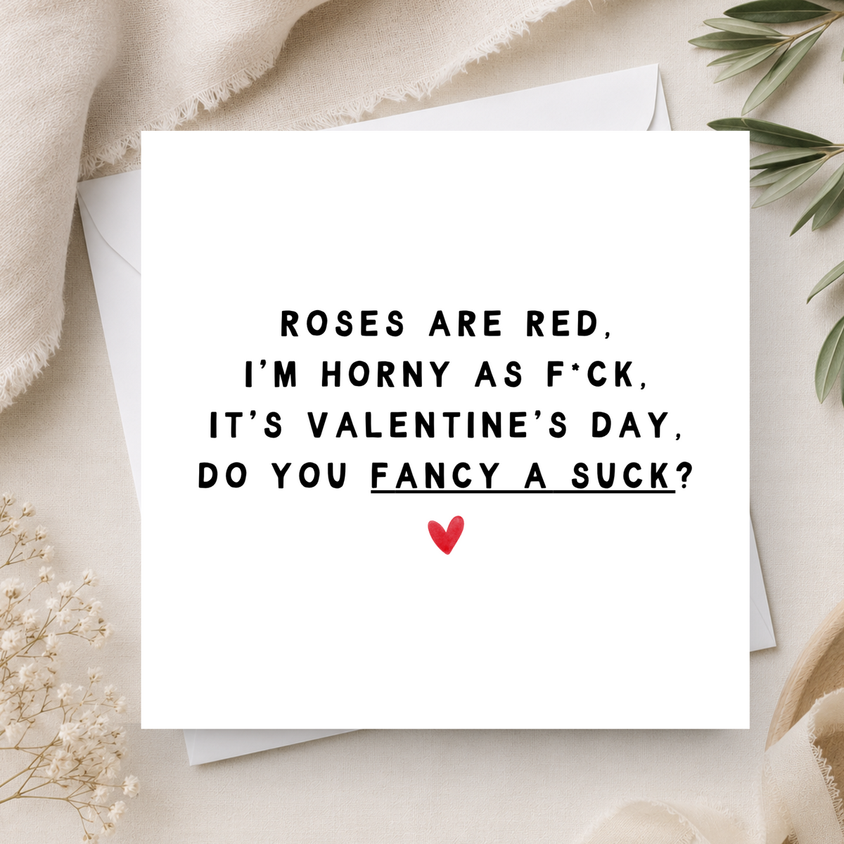 Rude Valentines Day Card (Fancy A Suck?)