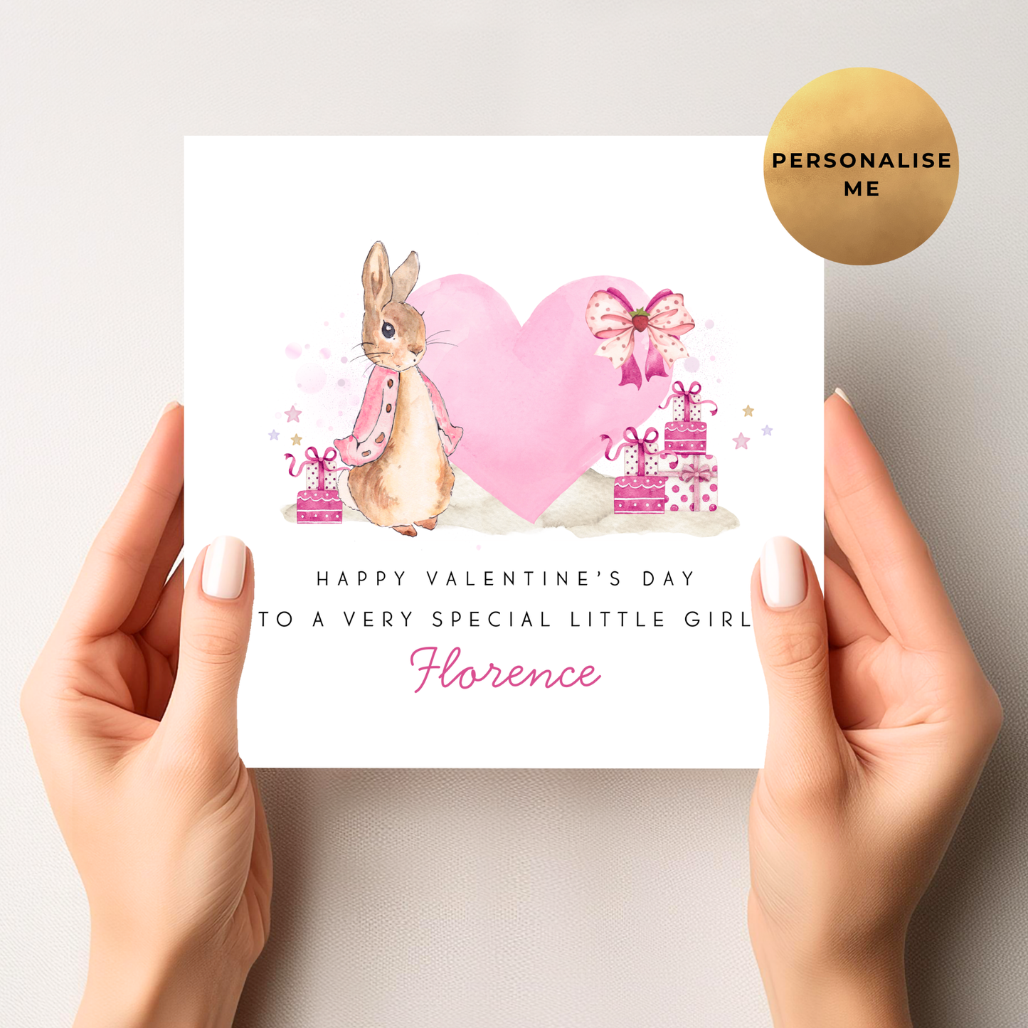 Peter Rabbit Valentine's Day Card For Little Girl