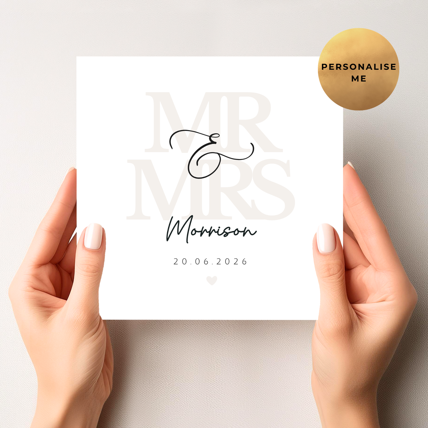 Mr & Mrs Simple Wedding Card