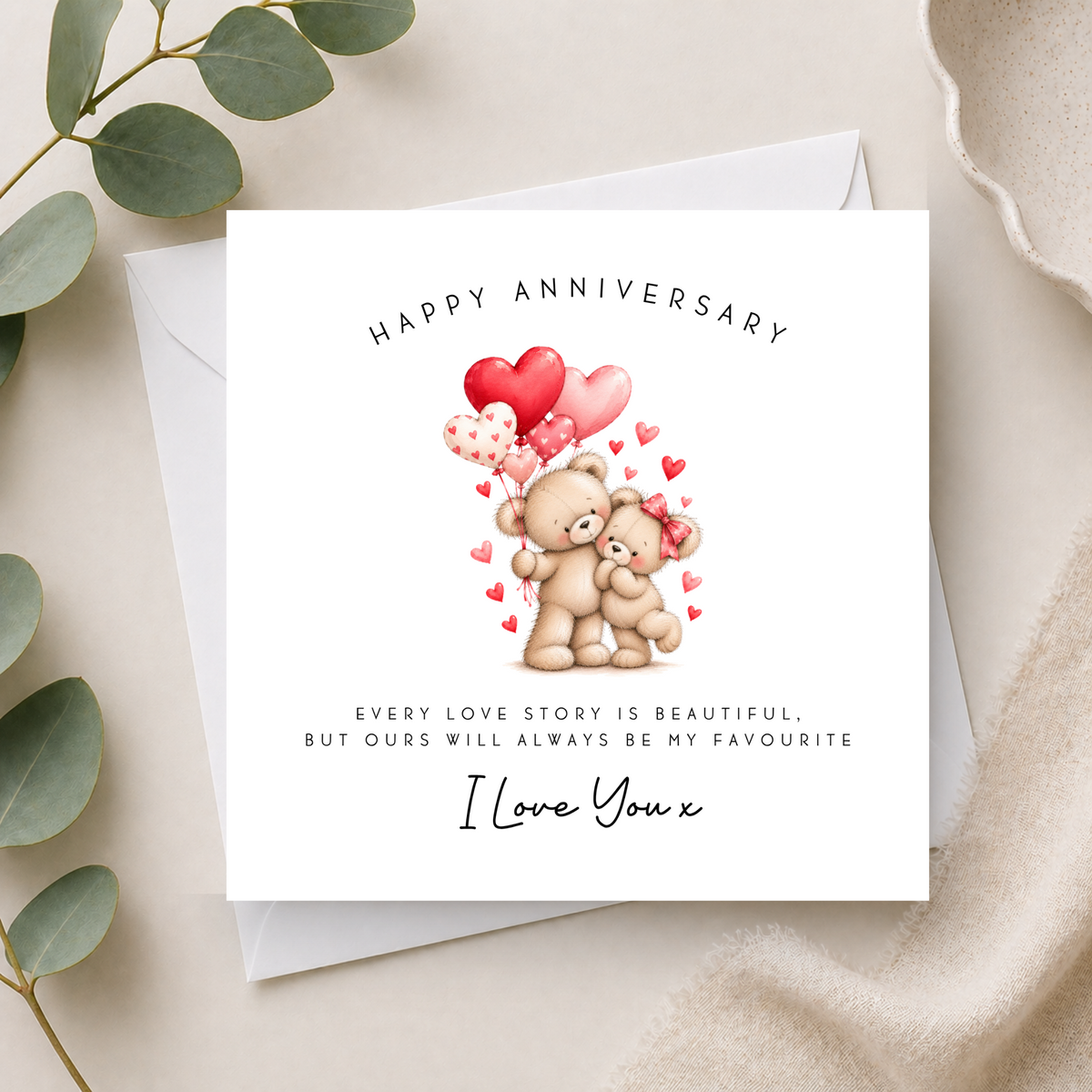 Teddy Bear Anniversary Card