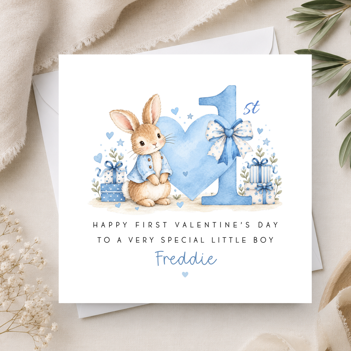 Bunny Rabbit 1st Valentine's Day Card