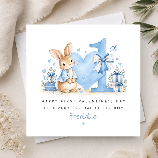 Bunny Rabbit 1st Valentine's Day Card