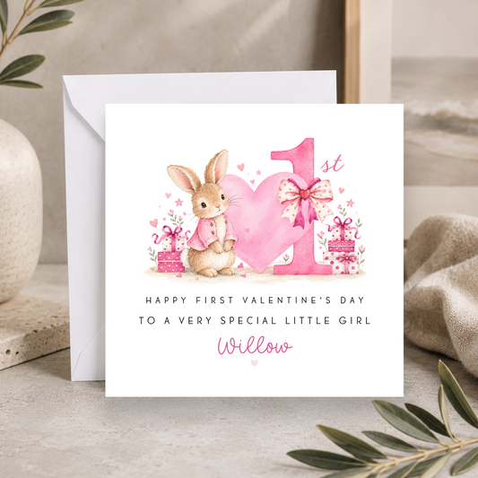 Bunny Rabbit 1st Valentine's Day Card