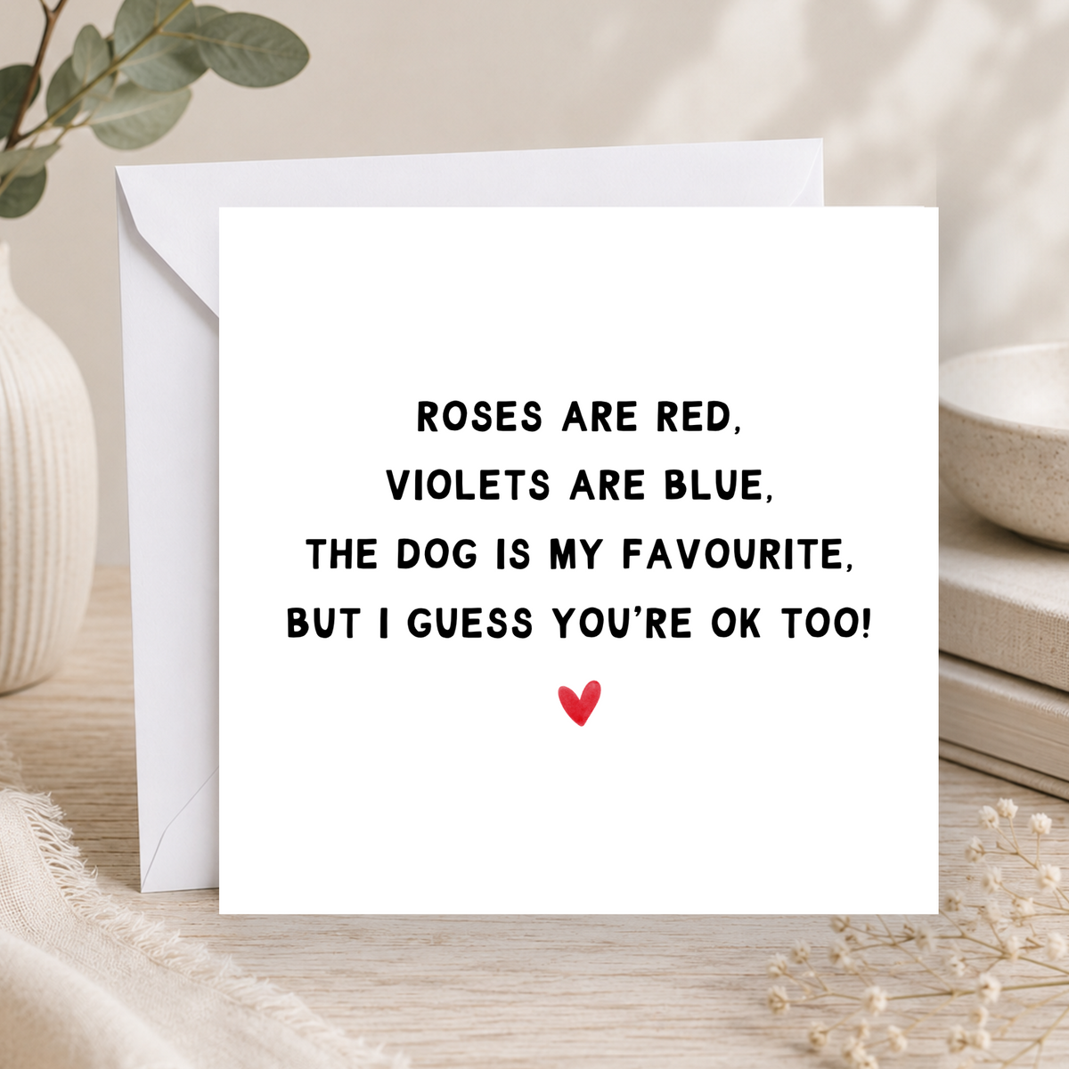 Cheeky Dog Mum or Dad Valentine's Day Card