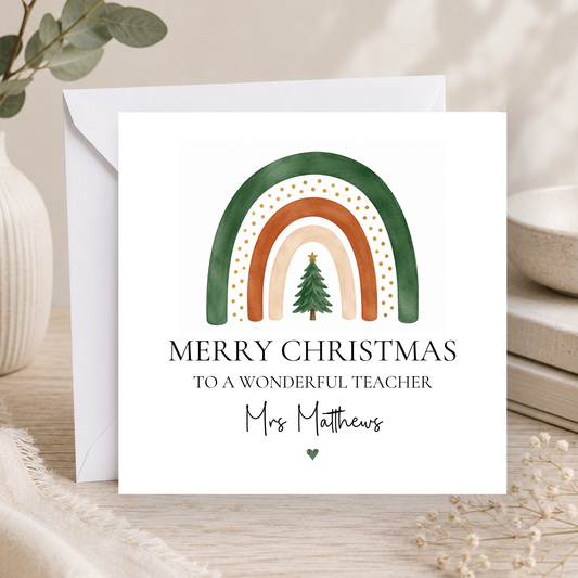 Personalised Christmas Card For Teacher