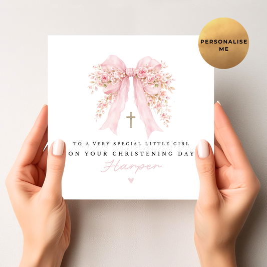 Christening Card For Little Girl