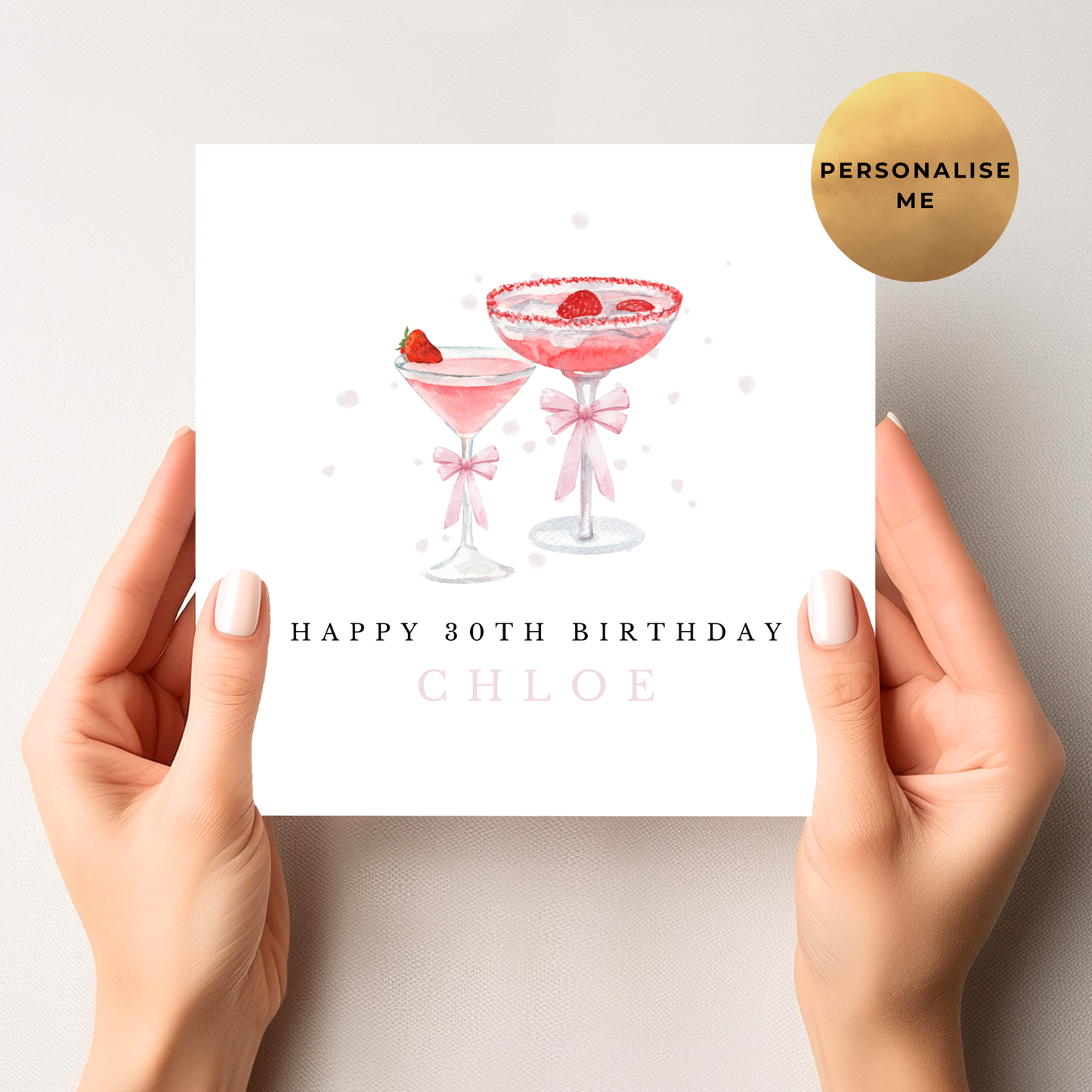 30th Cocktail Birthday Card