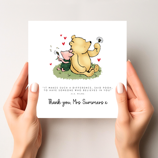Winnie The Pooh Thank You Card