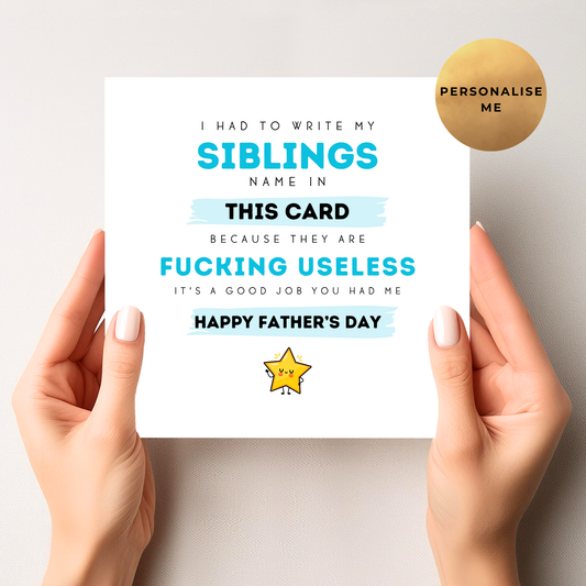 My Siblings Didn't Write This Father's Day Card