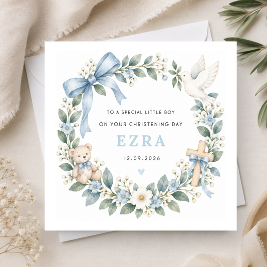 Christening Card For Little Boy
