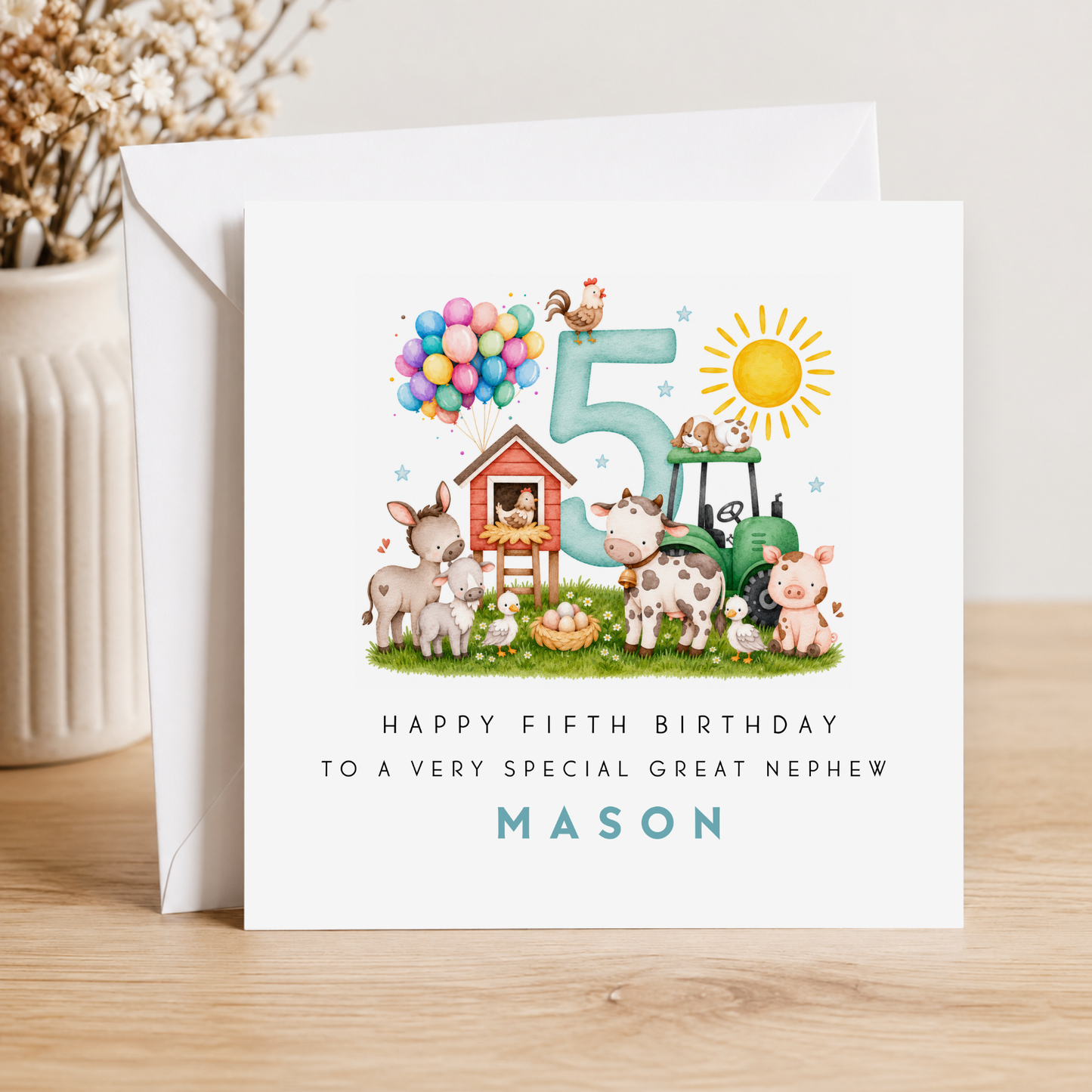 Farm Yard Birthday Card For Little Boy