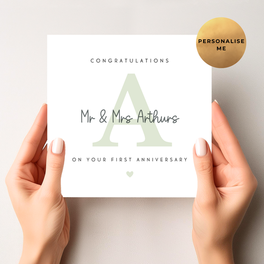 First Anniversary Card