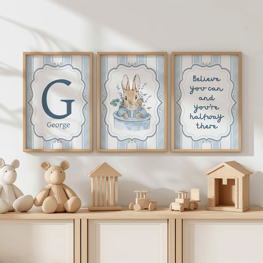 3x Peter Rabbit "Believe In Yourself" Prints