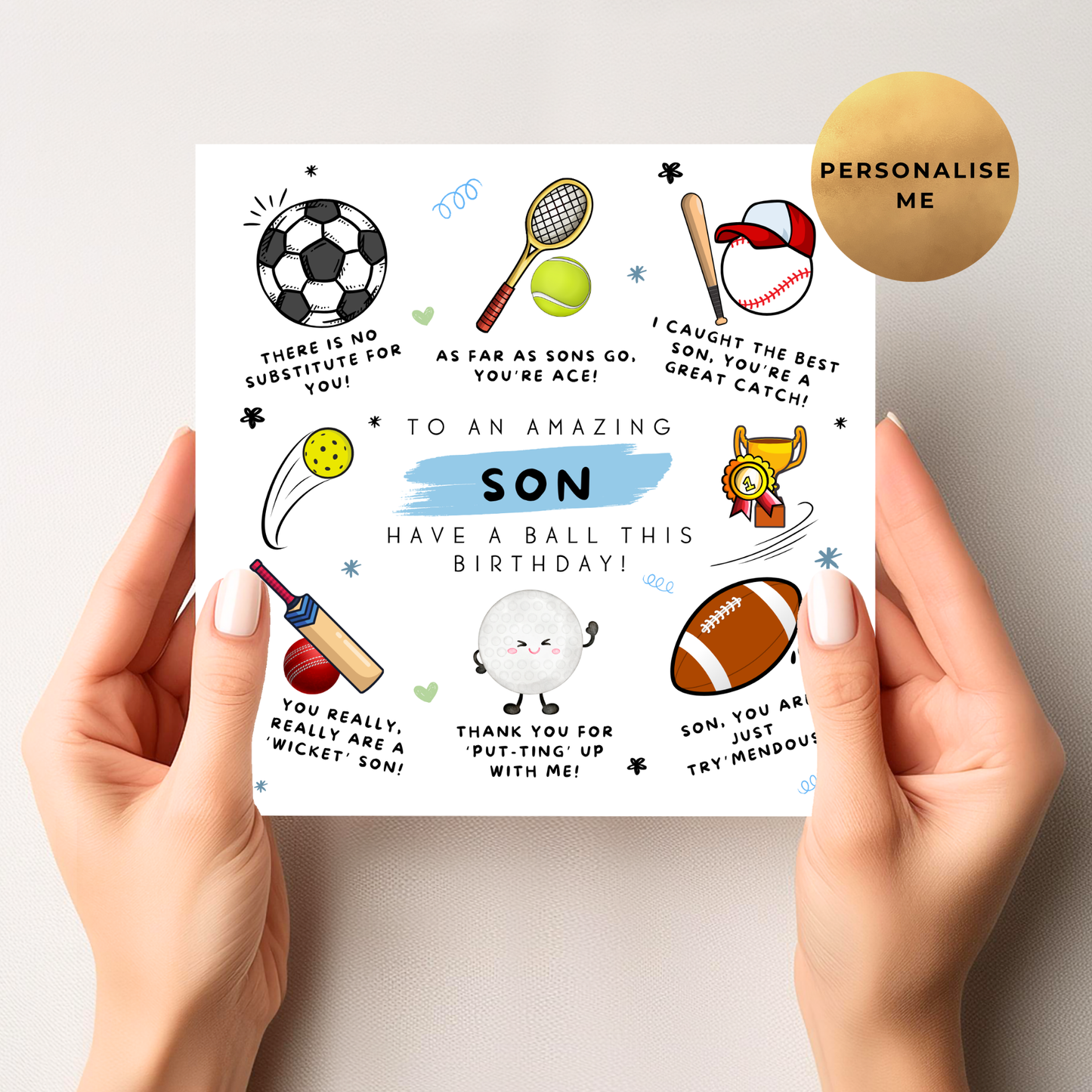 Sports Puns Birthday Card For Him