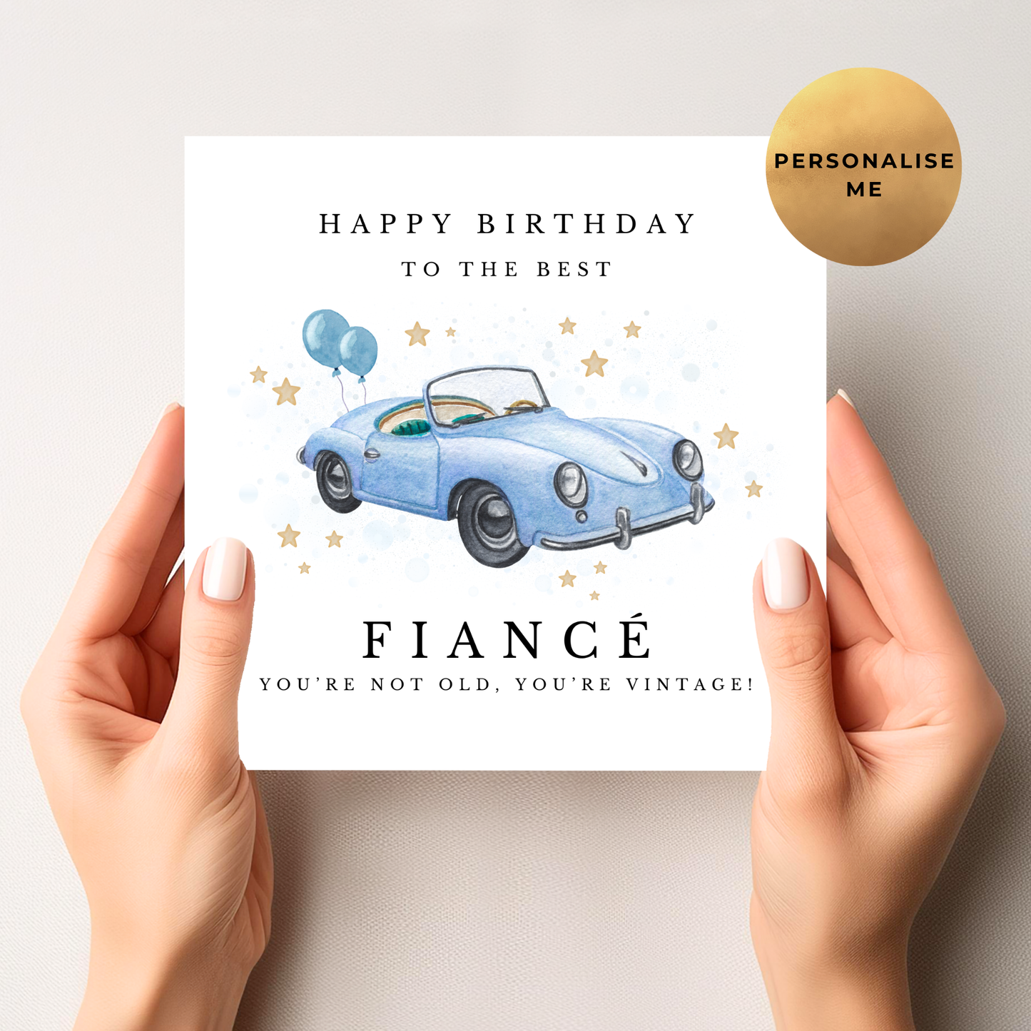 Vintage Car Birthday Card