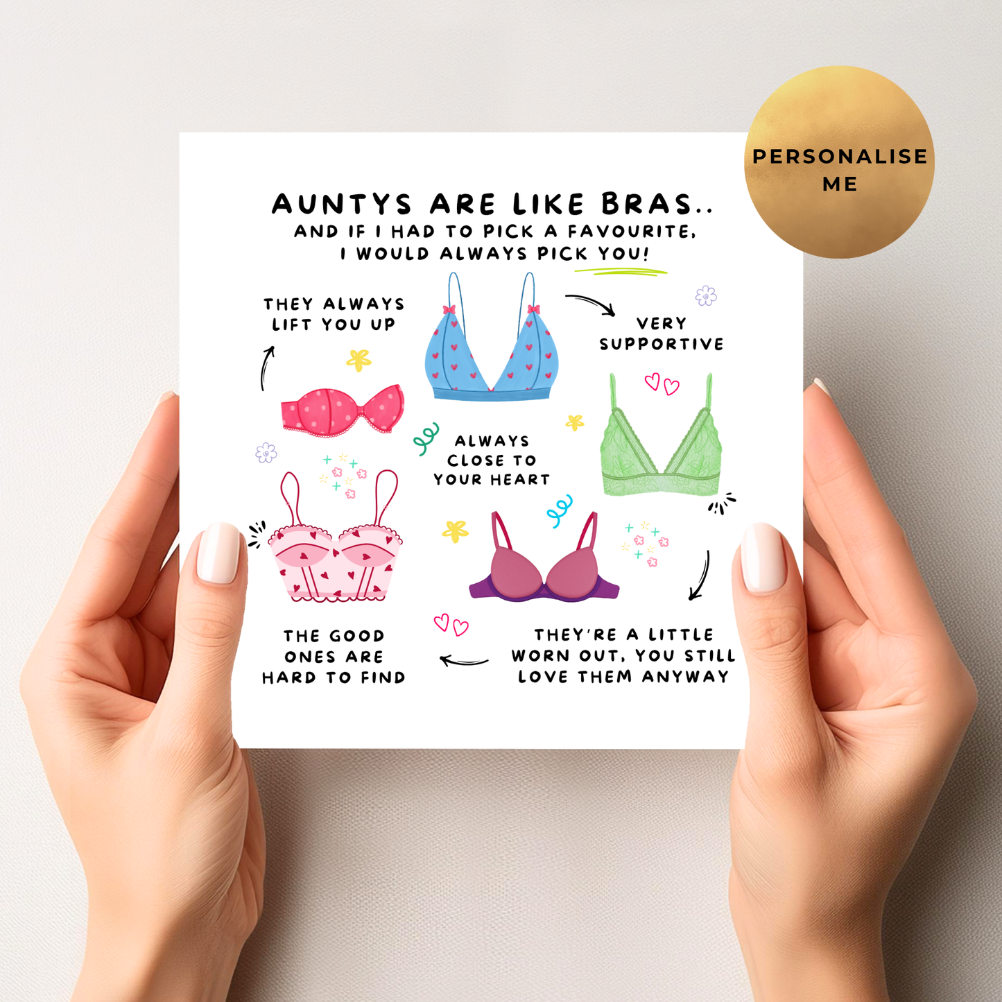 Best Friends Are Like Bras Birthday Card
