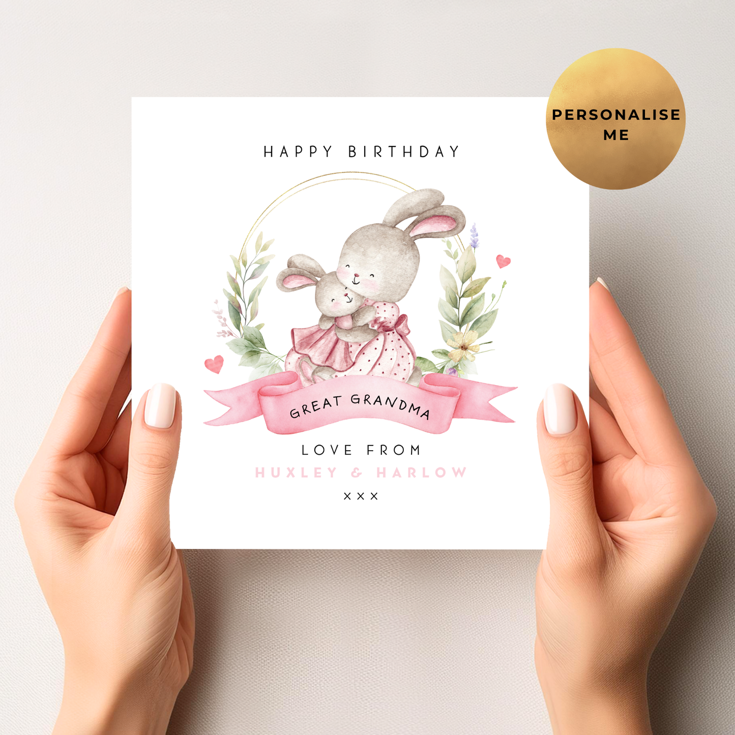 Cute Bunny Birthday Card For Her