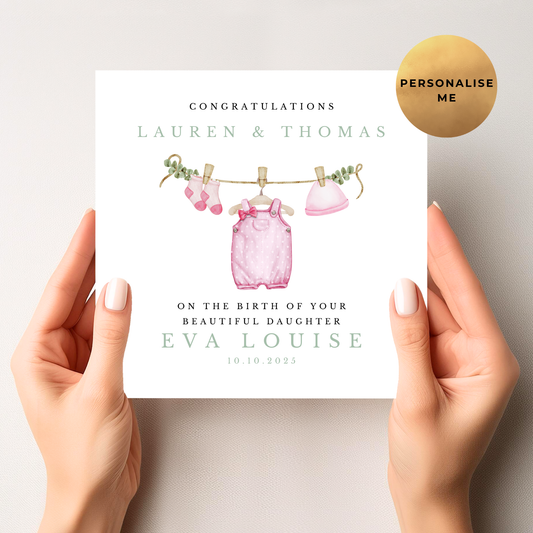 New Baby Girl Congratulations Card