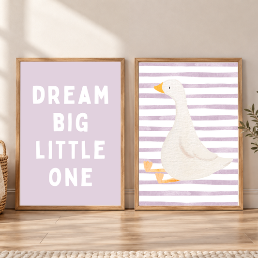 Baby Girl Goose x Dream Big Little One Nursery Prints