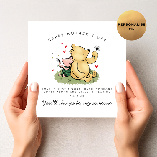 Winnie The Pooh  Quote Mother's Day Card