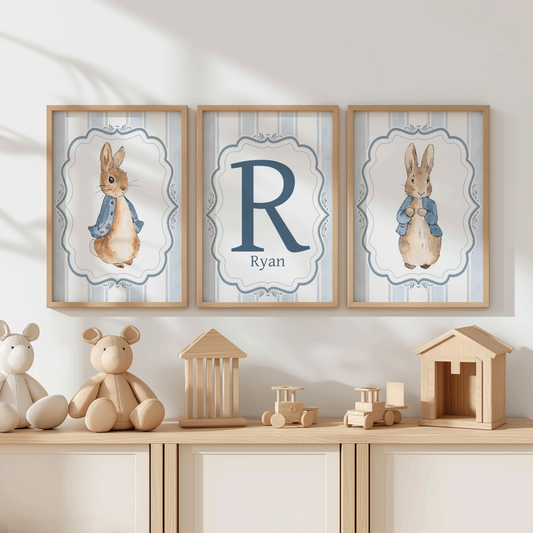 3x Peter Rabbit Nursery Prints