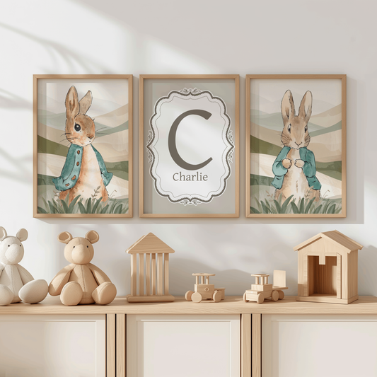 3x Peter Rabbit Nursery Prints