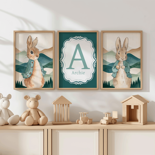 3x  Peter Rabbit Nursery Prints
