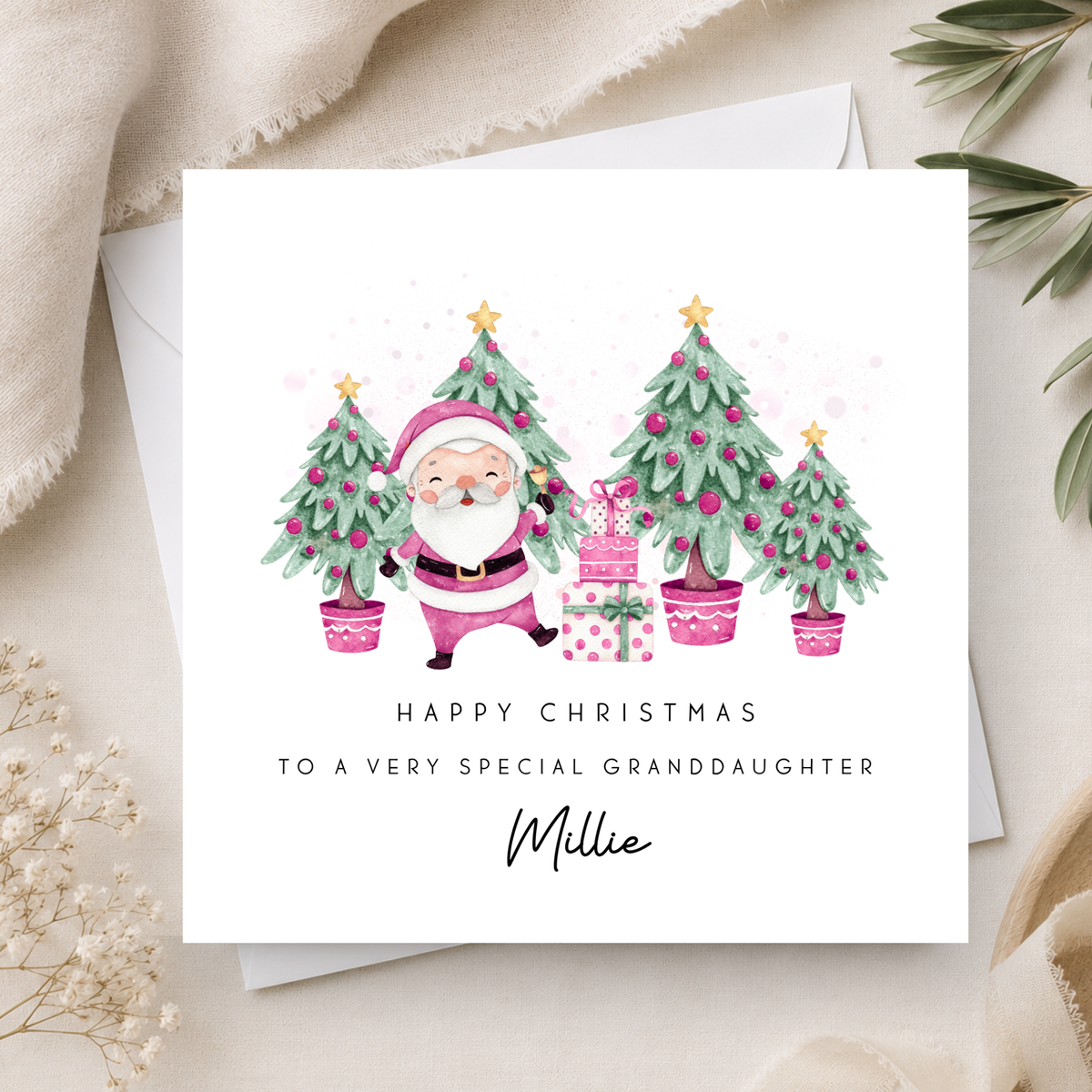 Santa Christmas Card For Little Girl
