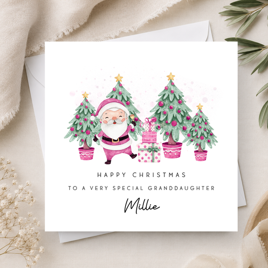 Santa Christmas Card For Little Girl