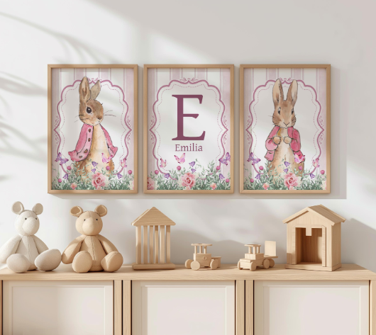 3x Peter Rabbit Floral Prints