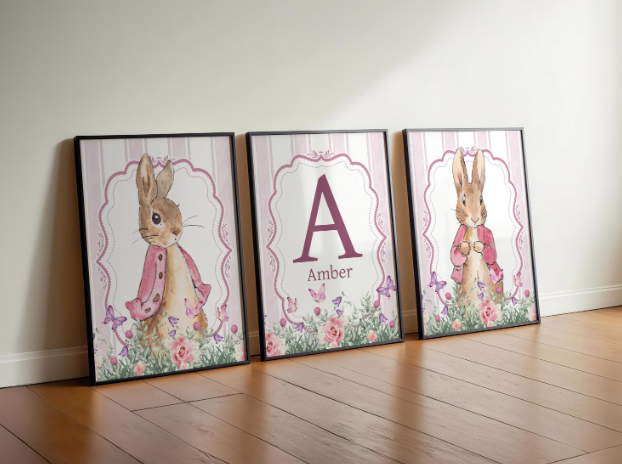 3x Peter Rabbit Floral Prints